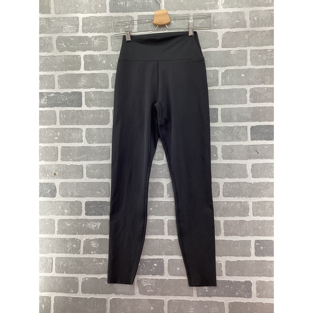 Buffbunny Collection Womens Black Perforated High Waisted Leggings Size Small